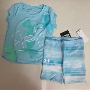 Under Armour sparkly blue cute leggings set 3002